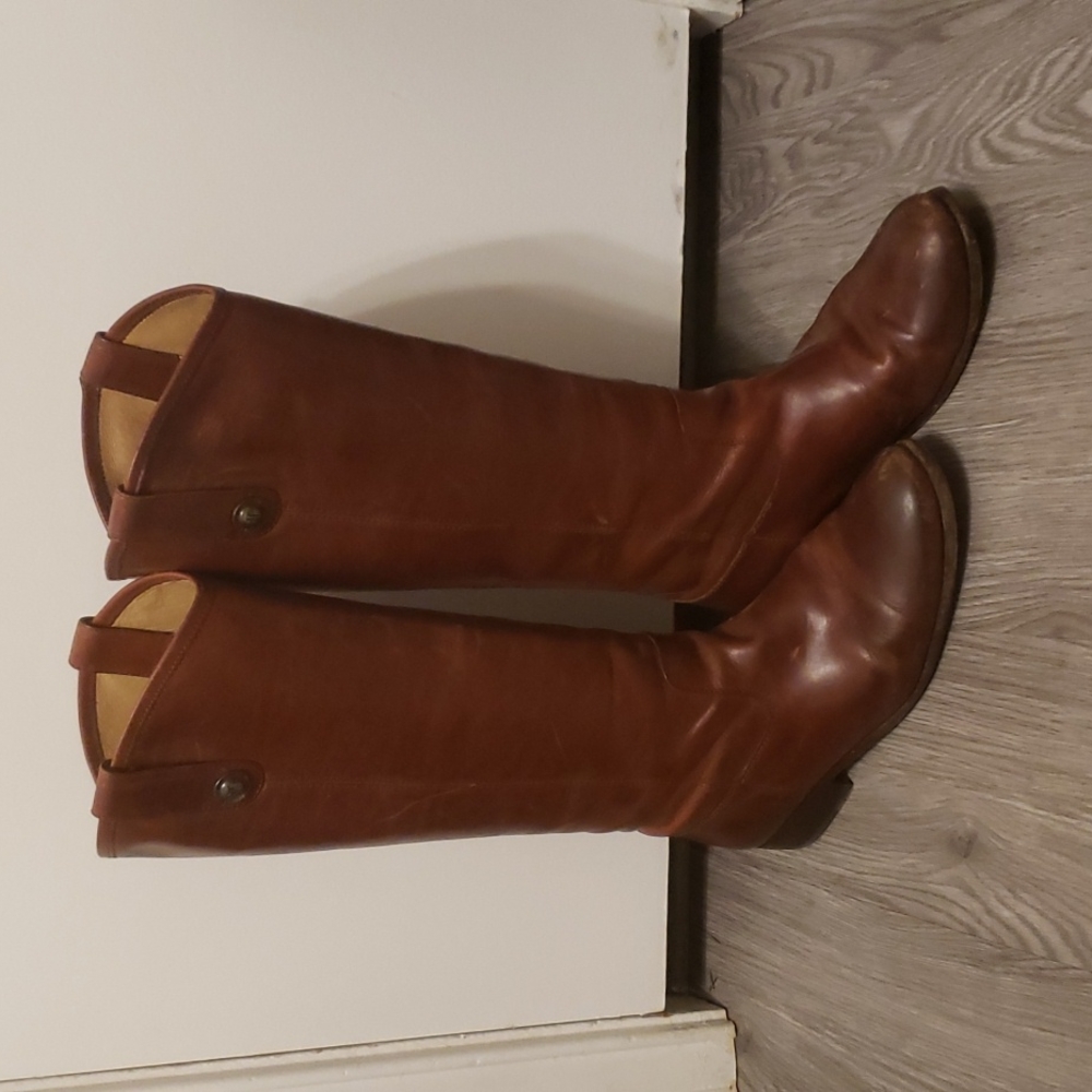 Frye cognac riding boots
